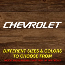 CHEVROLET Script Emblem Vinyl Decal Sticker Many Sizes Colors Free Shipping