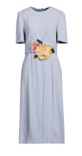 Dolce And Gabbana Light Blue Floral Embellished Beaded Dress Sz 36 Xs