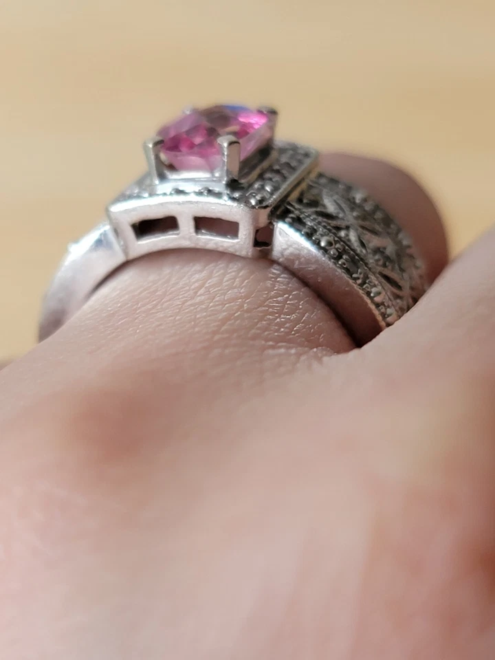 Zafiro rosa y diamantes Alwand Vahan oro 14k talla 7 Foto 4 de 4