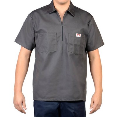 Ben Davis Short Sleeve Solid Hemd Zip Shirt charcoal 47452