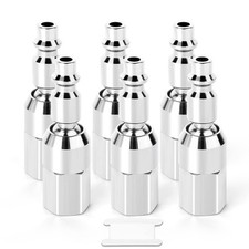 6PCS 1/4" Swivel Air Plug, 6-Pack Industrial Swivel Coupler and Plug, 1/4-Inc...