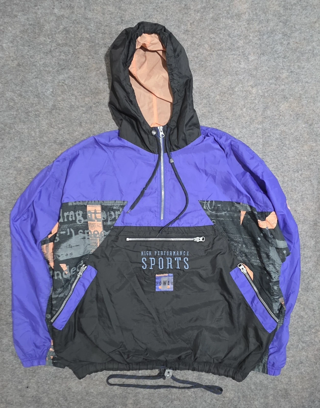 Vintage Nike High Performance Sports Windbreaker Jacket 90s Colour Block Size S
