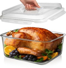 Contenedor de almacenamiento de alimentos de vidrio GRANDE de 6500 ML / 220 oz / 28 tazas con carga hermética...