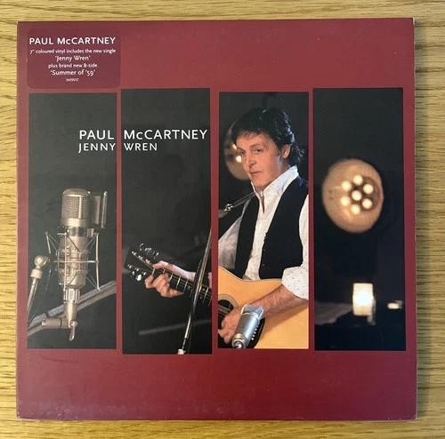 PAUL MCCARTNEY JENNY WREN  2 TRACK 7" RUBY RED VINYL  PROMO STICKER
