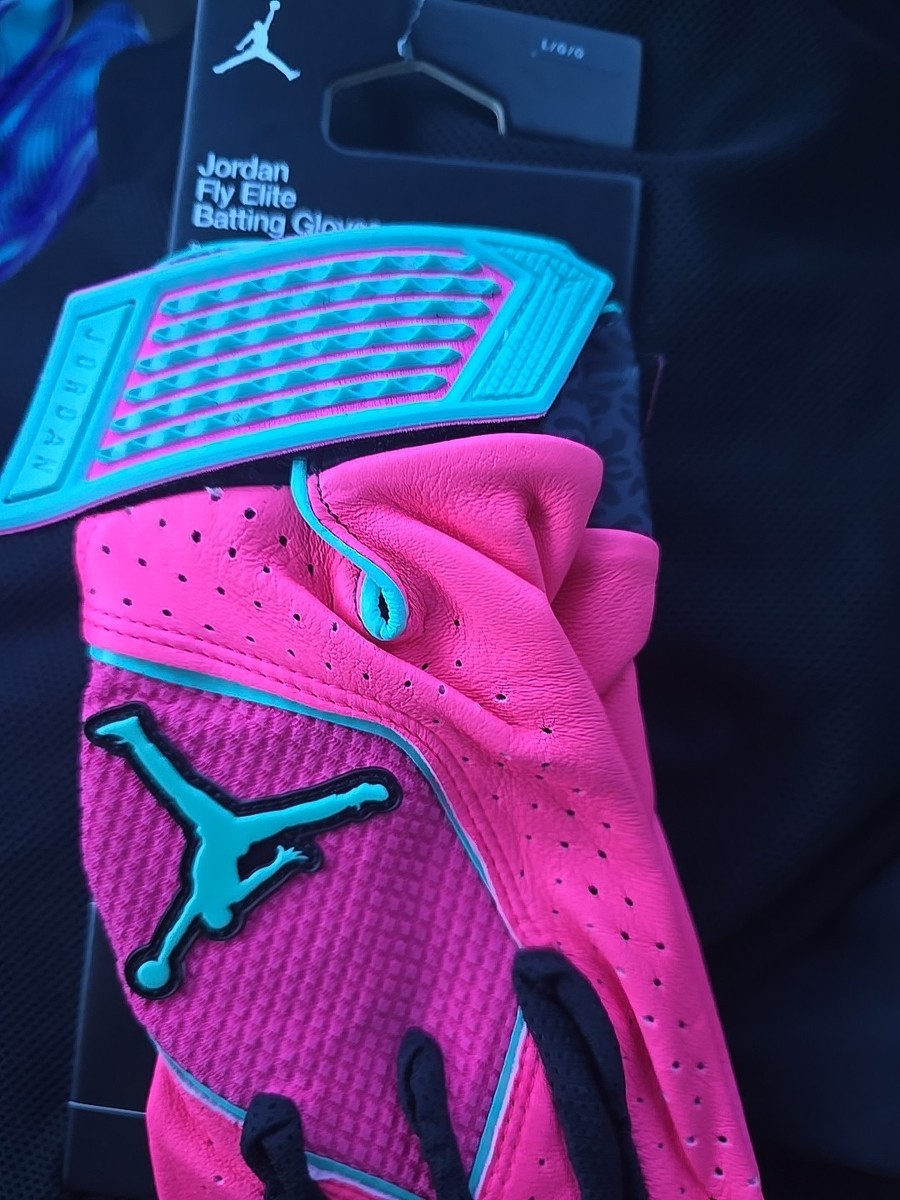 Jordan Fly Elite Sleeve ピンク S-M New Jordan Fly Elite Batting Gloves Adult Large Pink/Turquoise