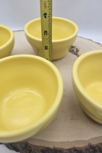 4 Genuine Homer Laughlin Yellow Custard Cups, 4 oz, Lead Free Vintage - Picture 9 of 11