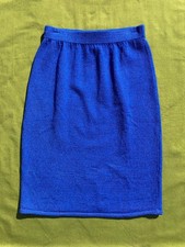 Vintage 1980s Cobalt Blue Knit Pencil Skirt