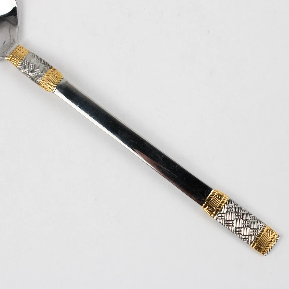 Lot of 20 Wallace Golden Corsica Soup Oval Spoons Gold Accents Glossy Finish - Image 4 of 4