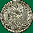 1854 Arrows Seated Liberty Half Dime Choice Extremely Fine XF+/AU Coin #29872