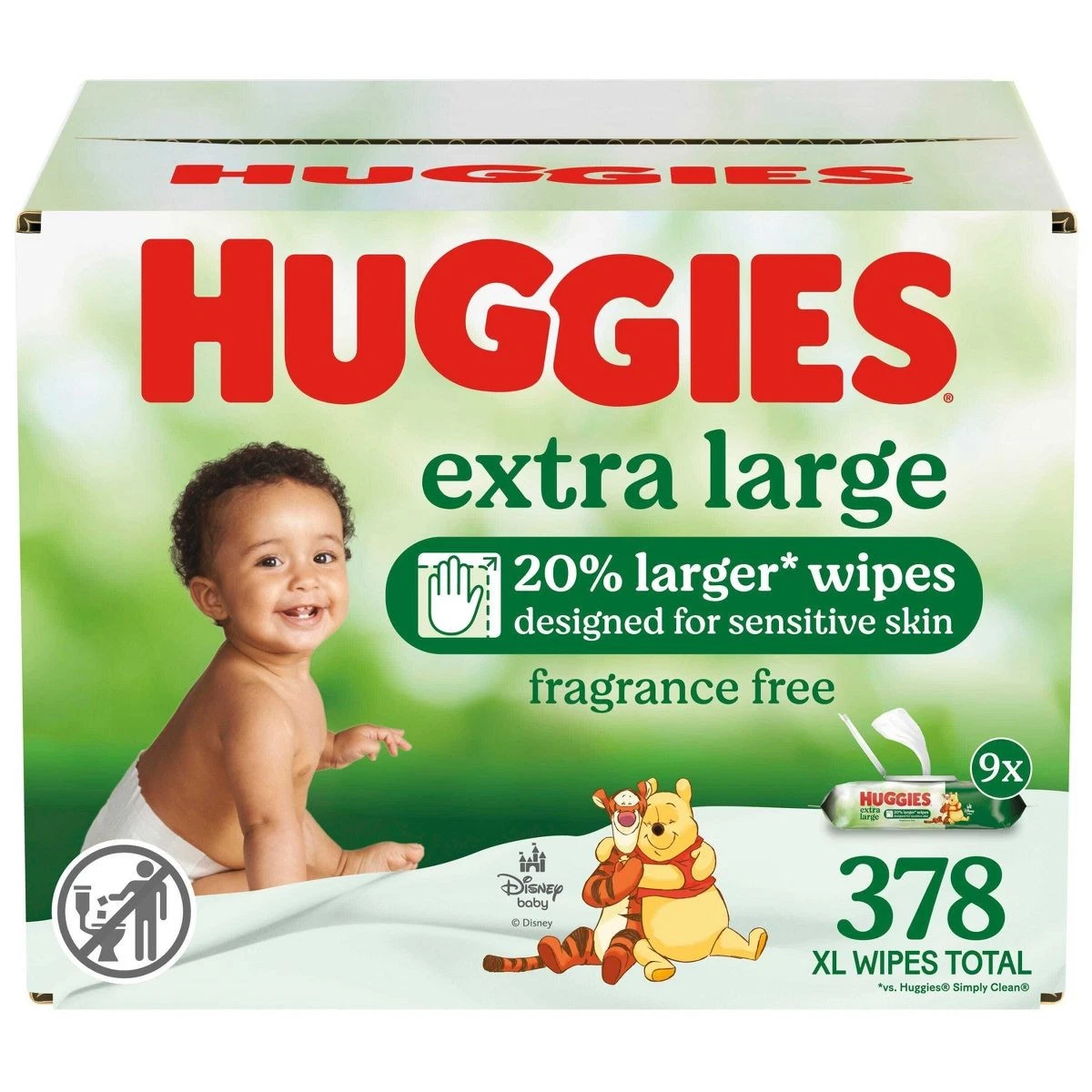 Huggies Unscented XL Baby Wipes 378 ct