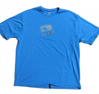 O'NEILL SKINS SWIM SHIRT UPF 50+ UV Rash Guard Blue Short Sleeve XXL Adult