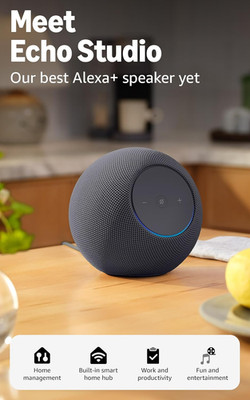 Amazon Echo Studio (Newest Model), Immersive Spatial Audio and Dolby Atmos, Desi