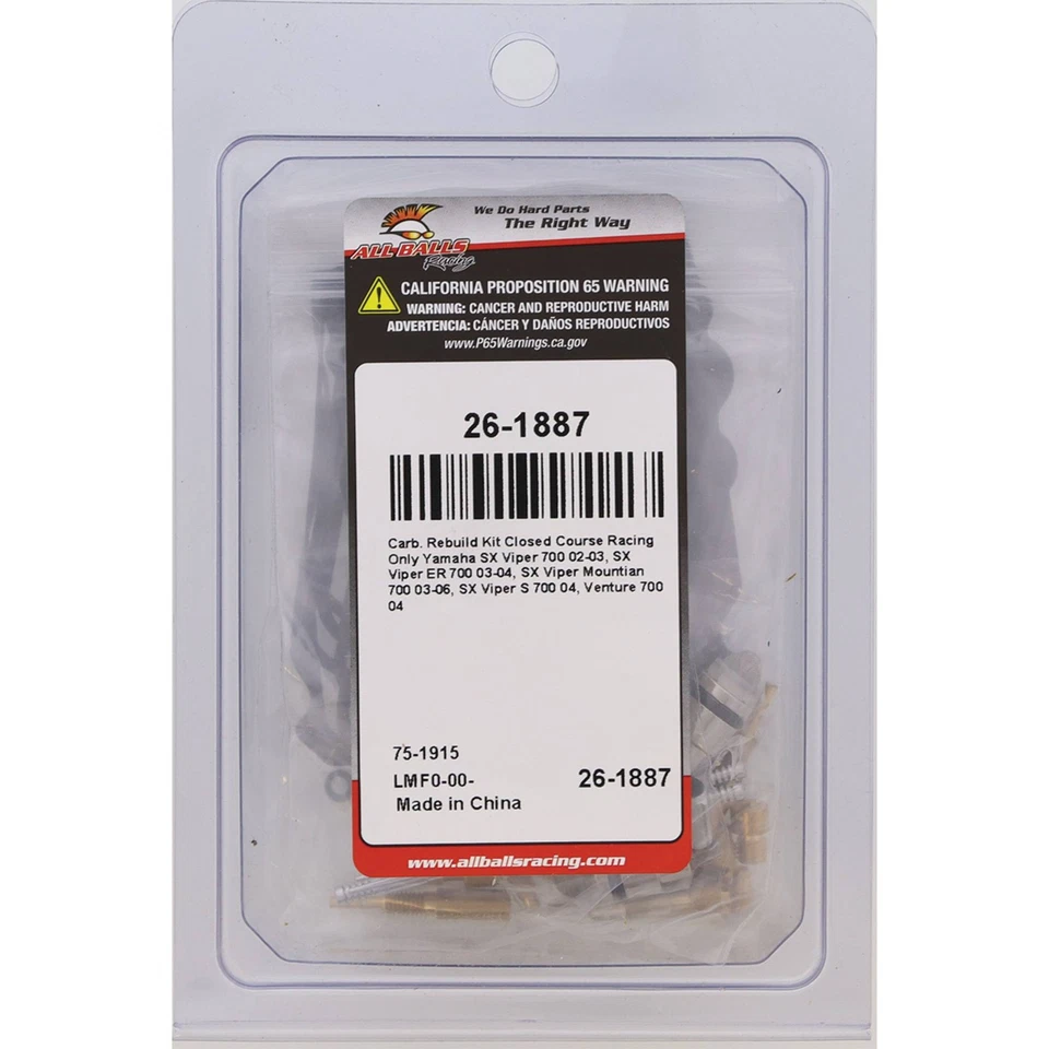 New All Balls Carburetor Rebuild Kit for Yamaha Venture 700 04 SX Viper S 700 04 Foto 4 de 4