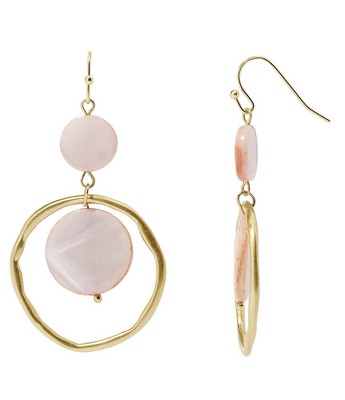 Sonoma Goods For Life  Acetate Peach Round Flat Ring Drop Earrings