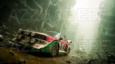AI DIGITAL ART 16:9 - CLASSIC RACING CAR AND POST APOCALYPTIC STREET SCENE