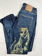 Evisu Heritage Denim Jeans Size 34 Tiger Embr...