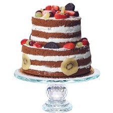Uten 11-inch Crystal Glass Cake Stand Display Plate for Wedding Desserts