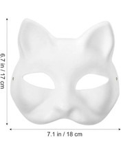 20 PCS Cat Mask DIY White Masks Therian Masks White Cat Masks to Paint Blank Ani