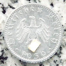 50 Reichspfennig 1939 A Aluminium 3rd Reich HK Coin German Reich Rare Excellent