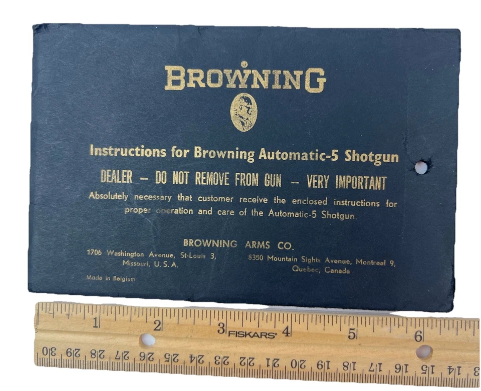 C1970 Browning Automático-5 Escopeta Operación Manual del Propietario Bélgica con Cubierta Foto 4 de 4
