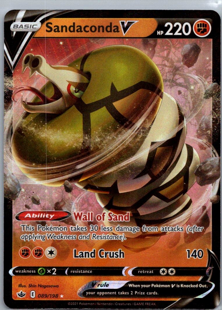 Pokemon TCG Sandaconda V 89/198 Chilling Reign Holo NM