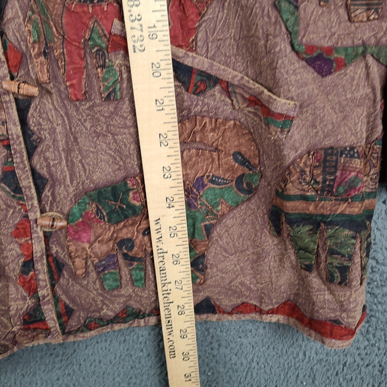 Vintage Orvis Jacket Elephants Patchwork Krinkle … - image 5