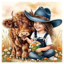 Cow Diamond Art Painting Kits for Adults,Flower Diamond Art Kits for Beginner...
