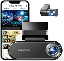 DDPAI 4K Dash Cam Front and Rear, 2160P+1080P Car Dash Camera, GPS 5G WiFi Dashc