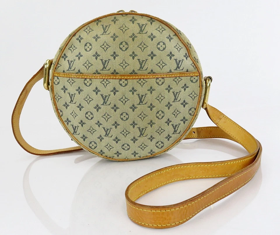 Auténtico Bolso de Hombro Redondo LOUIS VUITTON Jeanne GM Azul Mini Lin Lona #61519 Foto 2 de 4