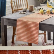 Opalhouse Orange Stitched Geo Kitchen Table Runner 14”x 72”