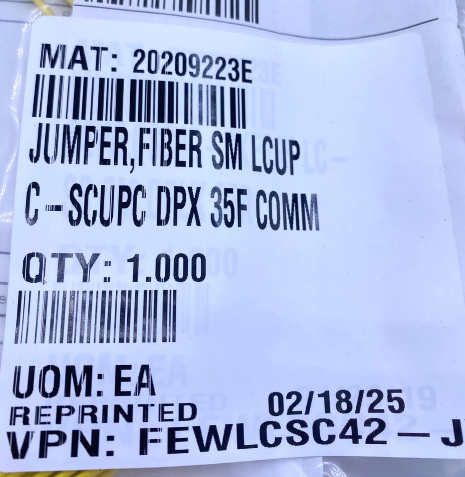 Commscope Lot of 7 Jp Riser TS 1.6 DPLX LC/SC FT035 Fiber Patch FEWLCSC42-JXF035 - Image 3 of 4