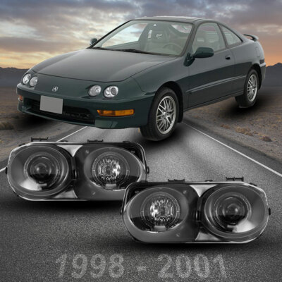 Headlights For 1998-2001 Acura Integra Projector Halo Headlamps PAIR US STOCK