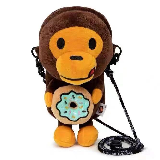 A BATHING APE Baby Milo Store Monkey Doughnut Shoulder Bag