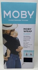 Moby Wrap Classic Black 8-33 lbs Newborn to Toddler Carrier 100 Cotton