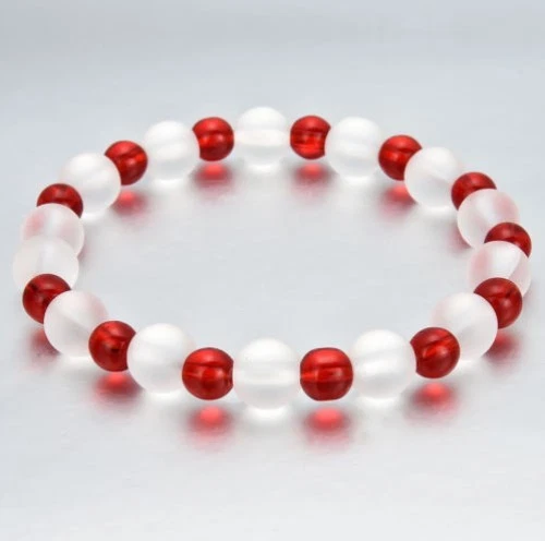 Red and on sale white bead bracelet