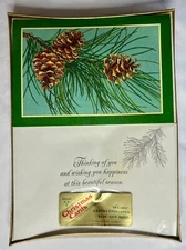 Vintage Hallmark Ambassador Christmas Cards ~PINE CONES~ Box of 20 NIB Sealed
