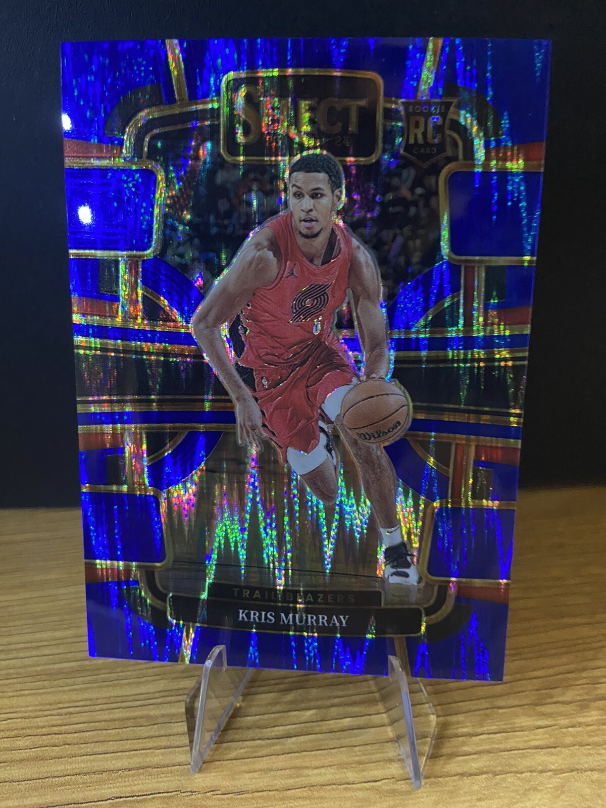 2023-24 Panini Select - Concourse Blue Flash Prizm #91 Kris Murray /99 (RC)