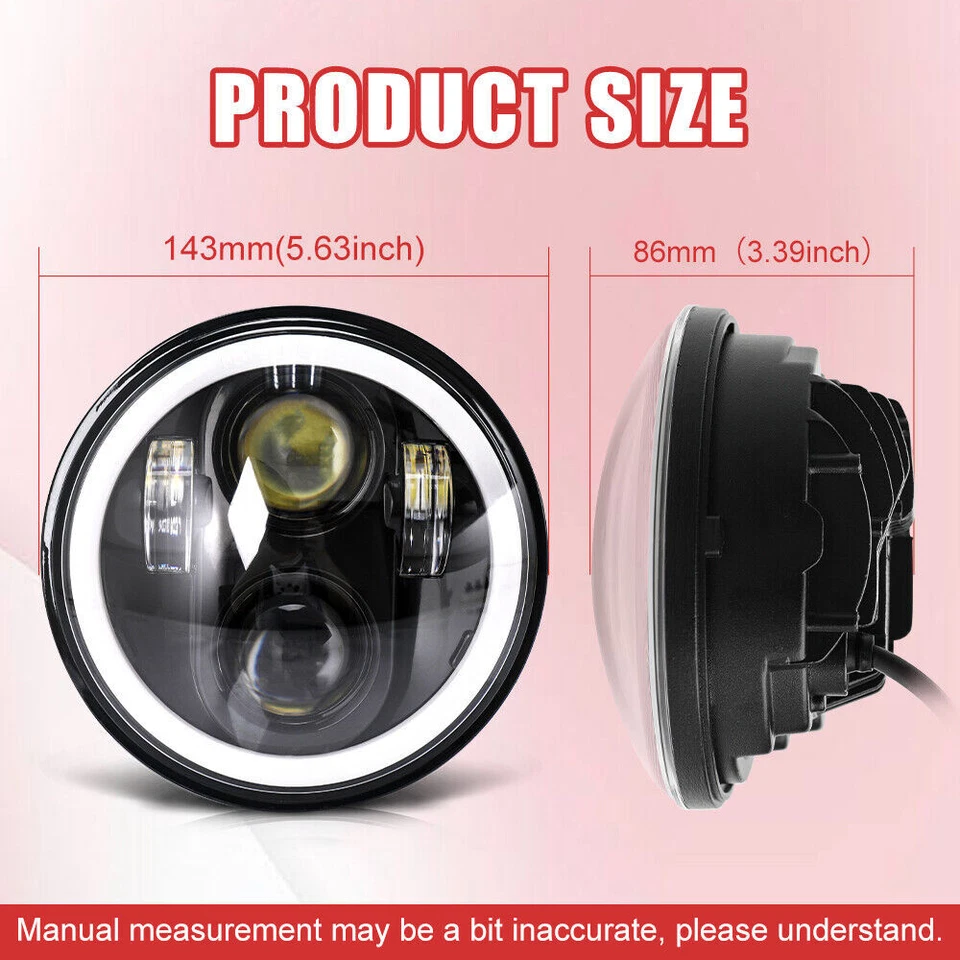 4Pcs 5.75" inch Round LED Headlights DRL High-Low Beam for Jaguar XJ6 XJS XJ12 - Image 3 of 4