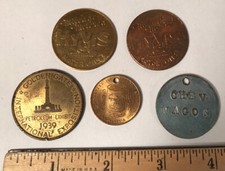 Auto Gas Oil Collectible Coin Lot, 1939 Expo Petroleum Coin +