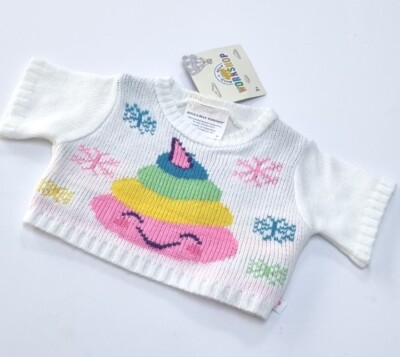 Pooey Weihnachten BUILD A BEAR Emoji Pullover Outfit KLEIDUNG BRANDNEU MIT ETIKETT selten HTF im Ruhestand 
