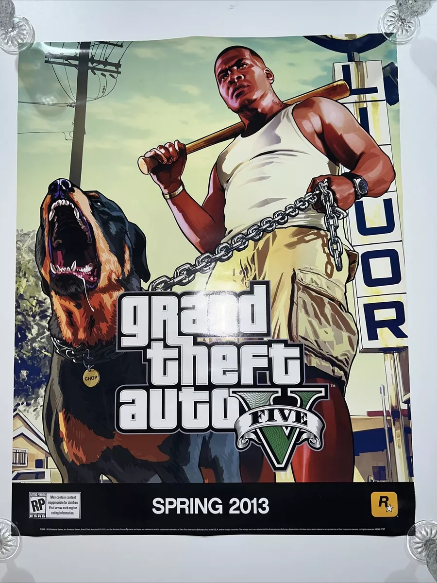 Grand Theft Auto GTA 5 Game Store Double Sided Promo Poster Spring 2013 RARE