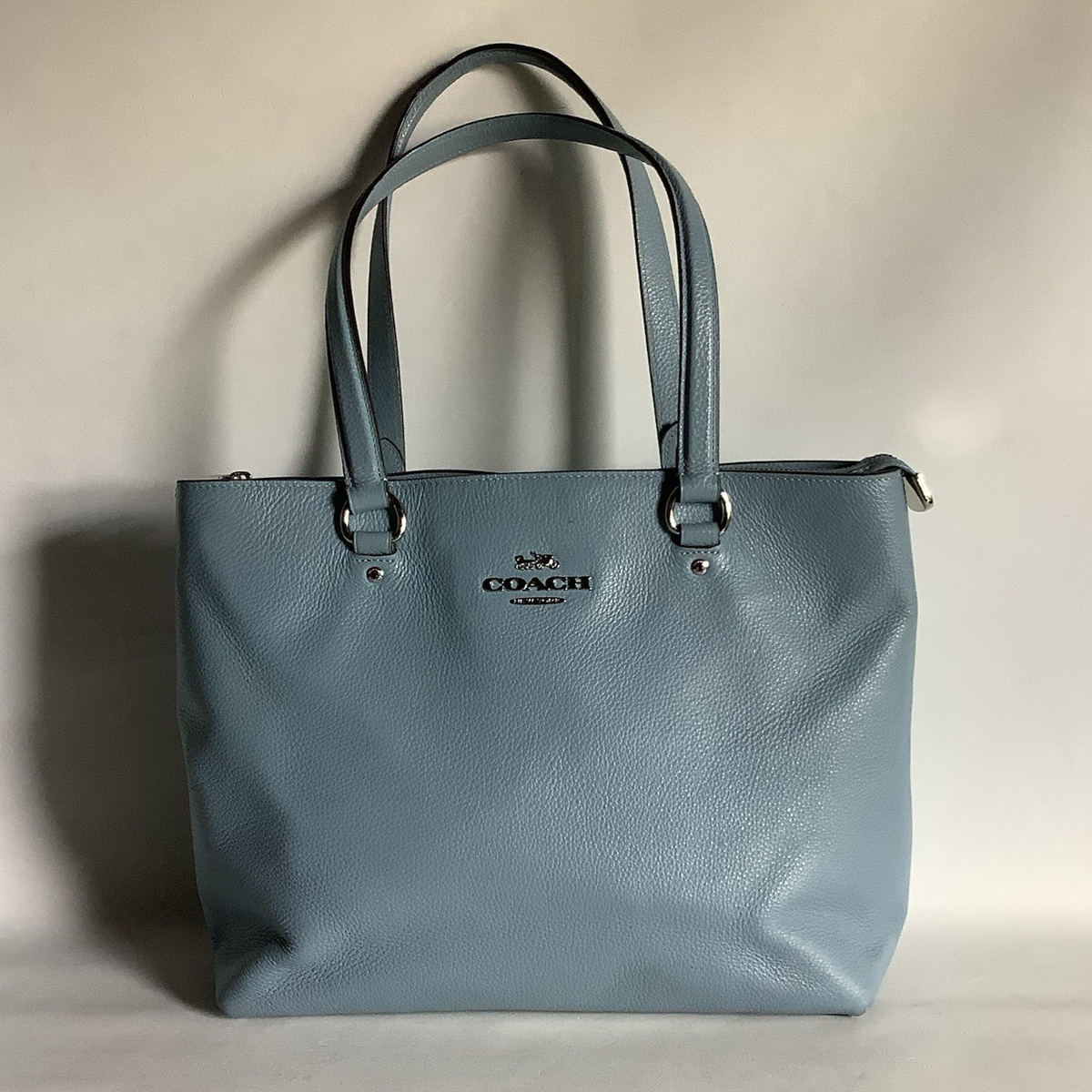 2018 Coach Pebbled Leather Bay Tote in Baby Blue | eBay