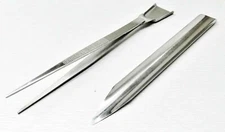 Tweezer with Shovel End & Flat Scoop Bead Craft Jewelry Making Tool Set of 2 Pcs