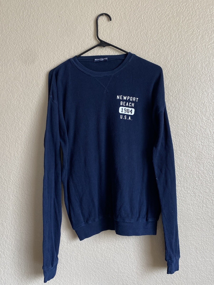 Brandy Melville Newport Beach 1984 USA Long Sleeve Shirt Navy Blue One Size