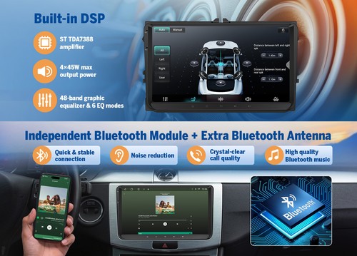 DAB+CAM+DVR+For VW Caddy Touran Golf VWX7 Android14 CarPlay Car GPS Stereo Radio - Picture 10 of 23