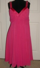 DAVIDS BRIDAL CHIFFON V-NECK BEADED STRAP DRESS SIZE 10, PROM
