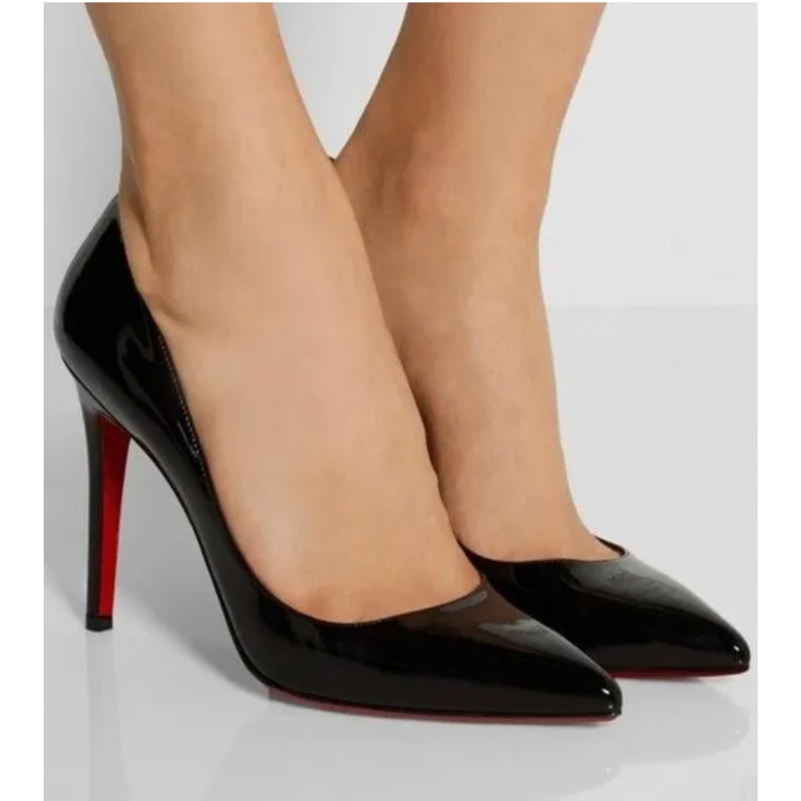 Christian Louboutin Pumps Pigalle 100 Black Patent Leather Napa Heels Size  8 | eBay