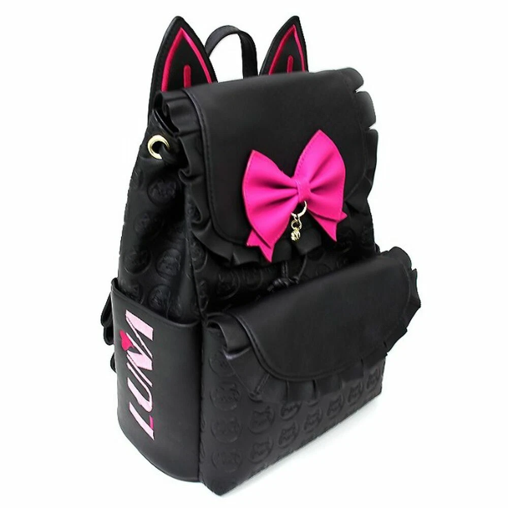 VERY RARE Loungefly Overwatch D.Va Dva Black Cat Ears Ruffle Backpack Bag  NWT