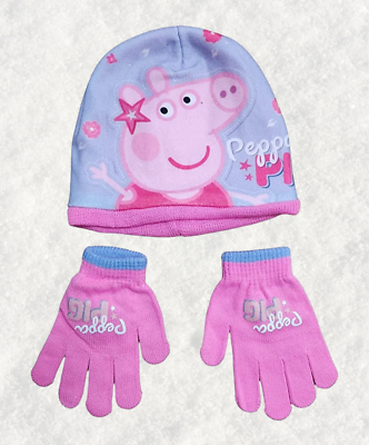 Peppa Pig Beanie Hat and Glove Winter Set Age 2-6 Years old