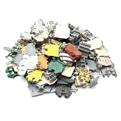 3lbs of Randomly Assorted DIN Rail Terminal Blocks, Phoenix, WAGO, ME, Entrelec